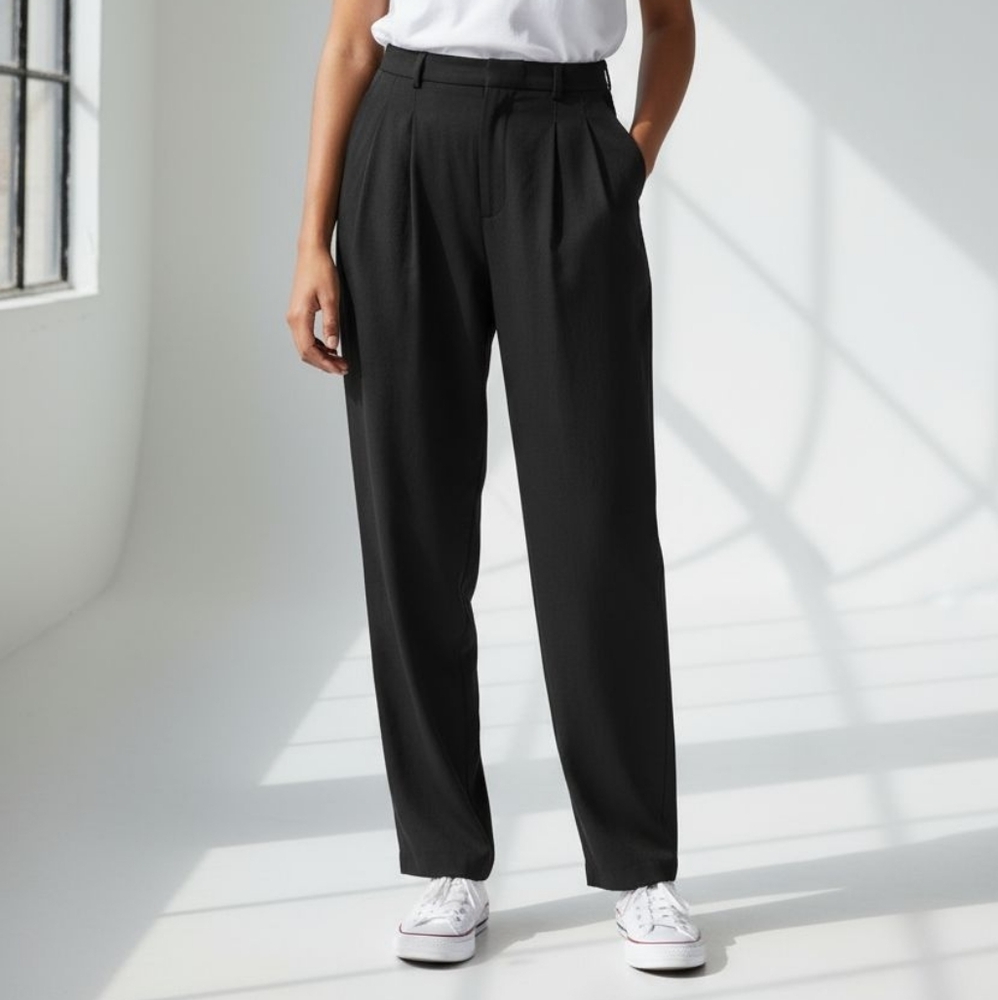 Topshop Black Straight Leg Trouser Dress Pants Size 4